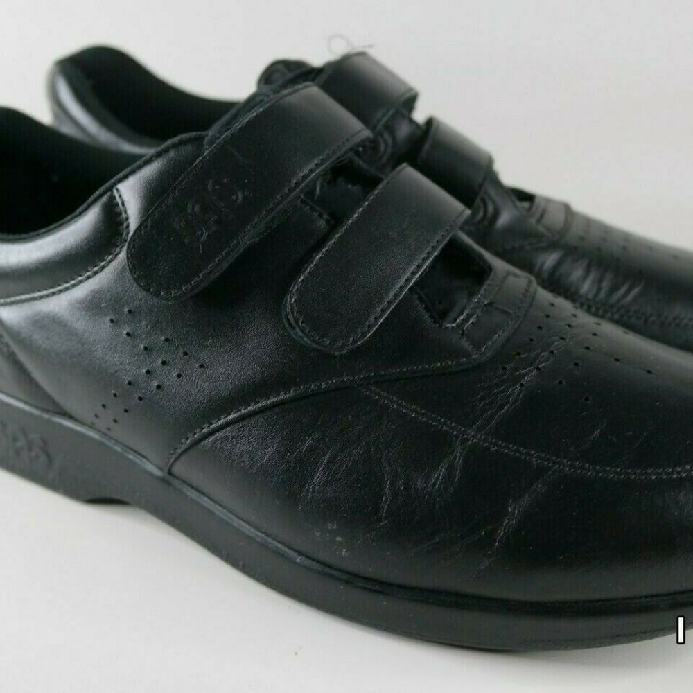 Sas Hook And Loop Double Strap Black Leather Snea… - image 4